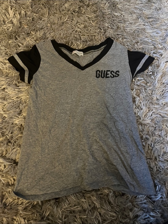 Guess Tops - GUESS Grey Tee with Black Trim & Logo